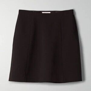 Aritzia Babaton Hopper Faux Suede Mini Skirt Black Size 12